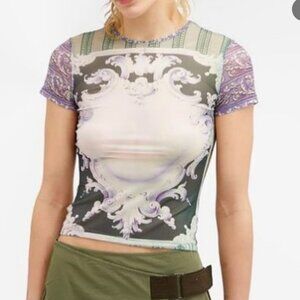 MIAOU Mesh Cropped T-shirt